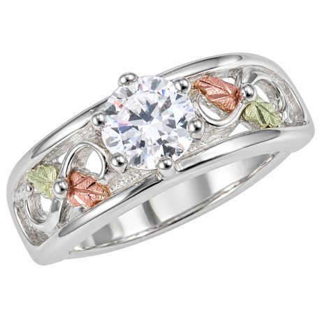 BLACK HILLS GOLD STERLING SILVER CUBIC ZIRCONIA RING