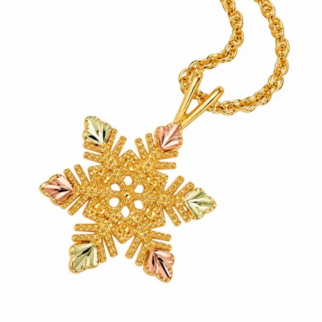 Mt. Rushmore 10K Gold Snowflake Pendant