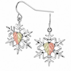 Landstrom's Sterling Silver Diamond Cut Snowflake Earrings
