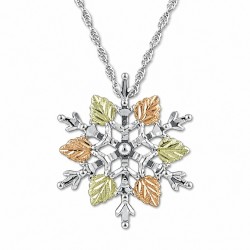  BLACK HILLS STERLING SILVER SNOWFLAKE LADIES PENDANT NECKLACE