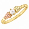 10K Black Hills Gold Ladies Ring With White Pearl