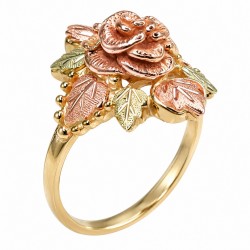 Beautiful 10K Black Hills Gold Ladies Rose Ring