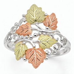 Attractive Black Hills Gold on Sterling Silver Ladies Ring