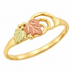 10K Black Hills Gold Ladies Ring w 10K Leaves