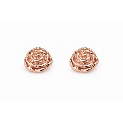 Mini 10K Black Hills Gold Rose Gold Rose Earrings