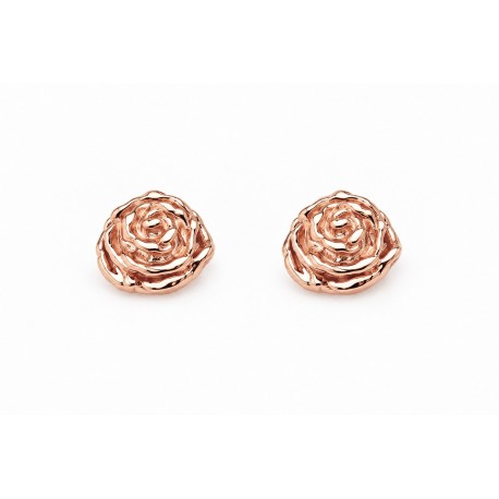 Mini 10K Black Hills Gold Rose Gold Rose Earrings